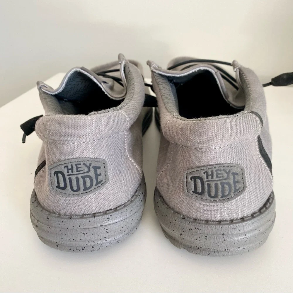 Hey Dude Men's Light Gray Slip-On Loafers